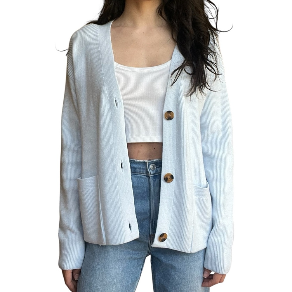 Brand New FCUK French Connection Women’s Baby Blue Soft Cardigan- Size Medium